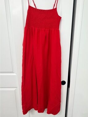 Z Supply Red Smocked Top